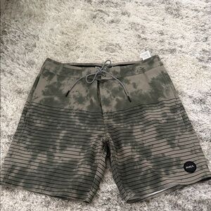RVCA Men's Olive and Black Board Shorts